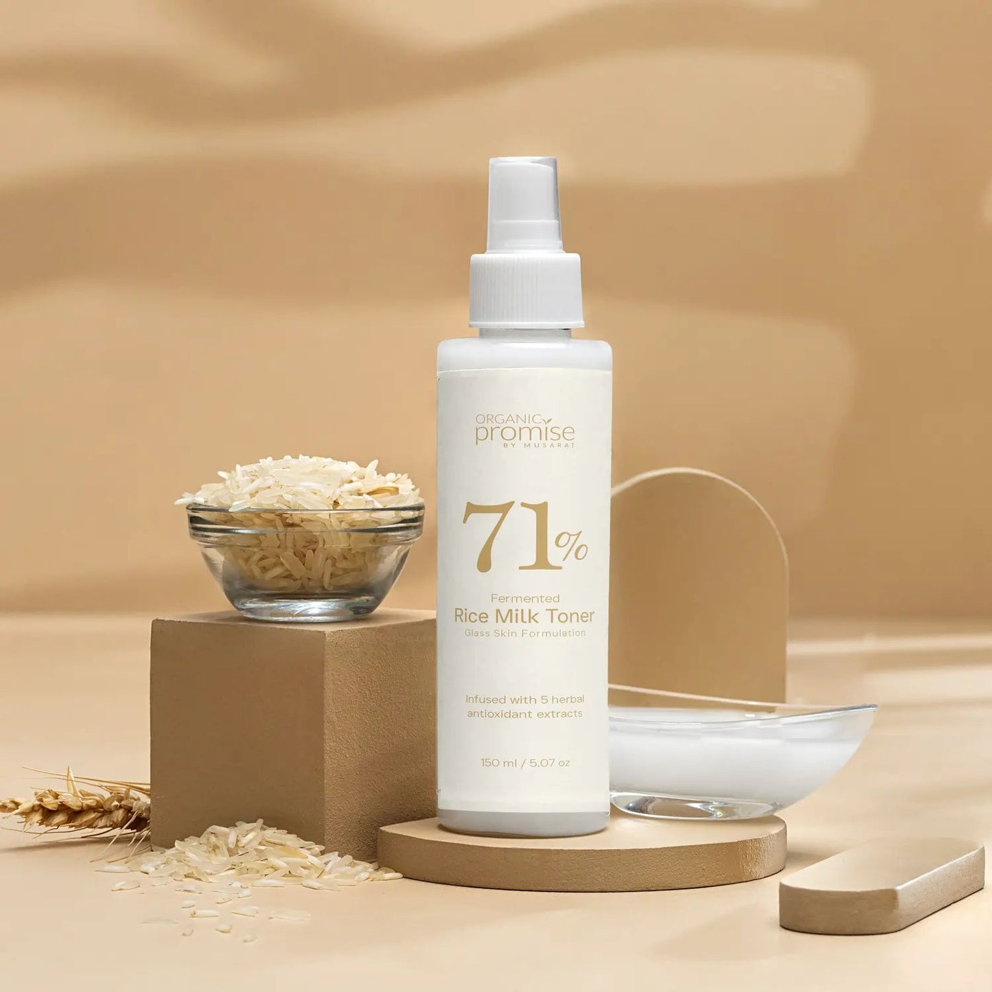 71% Rice Milk Toner Organic Promise By Musarat