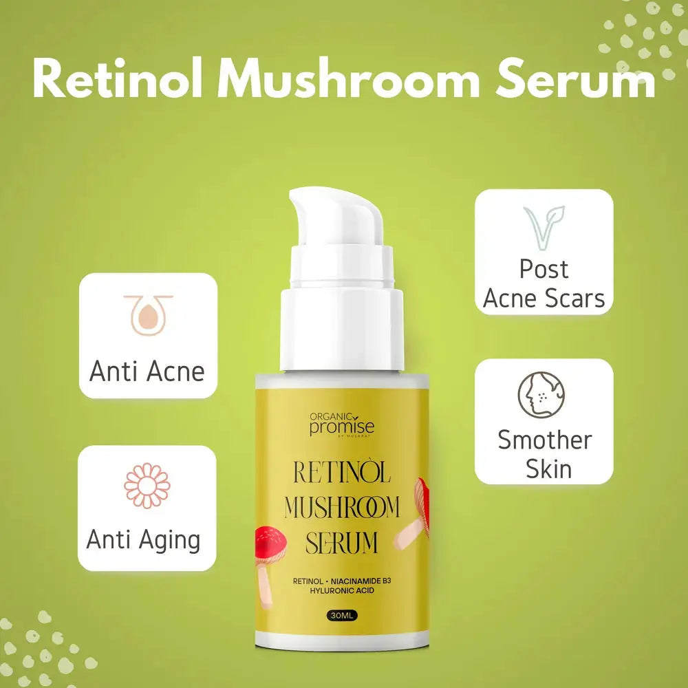 Retinol Mushroom Serum Organic Promise By Musarat