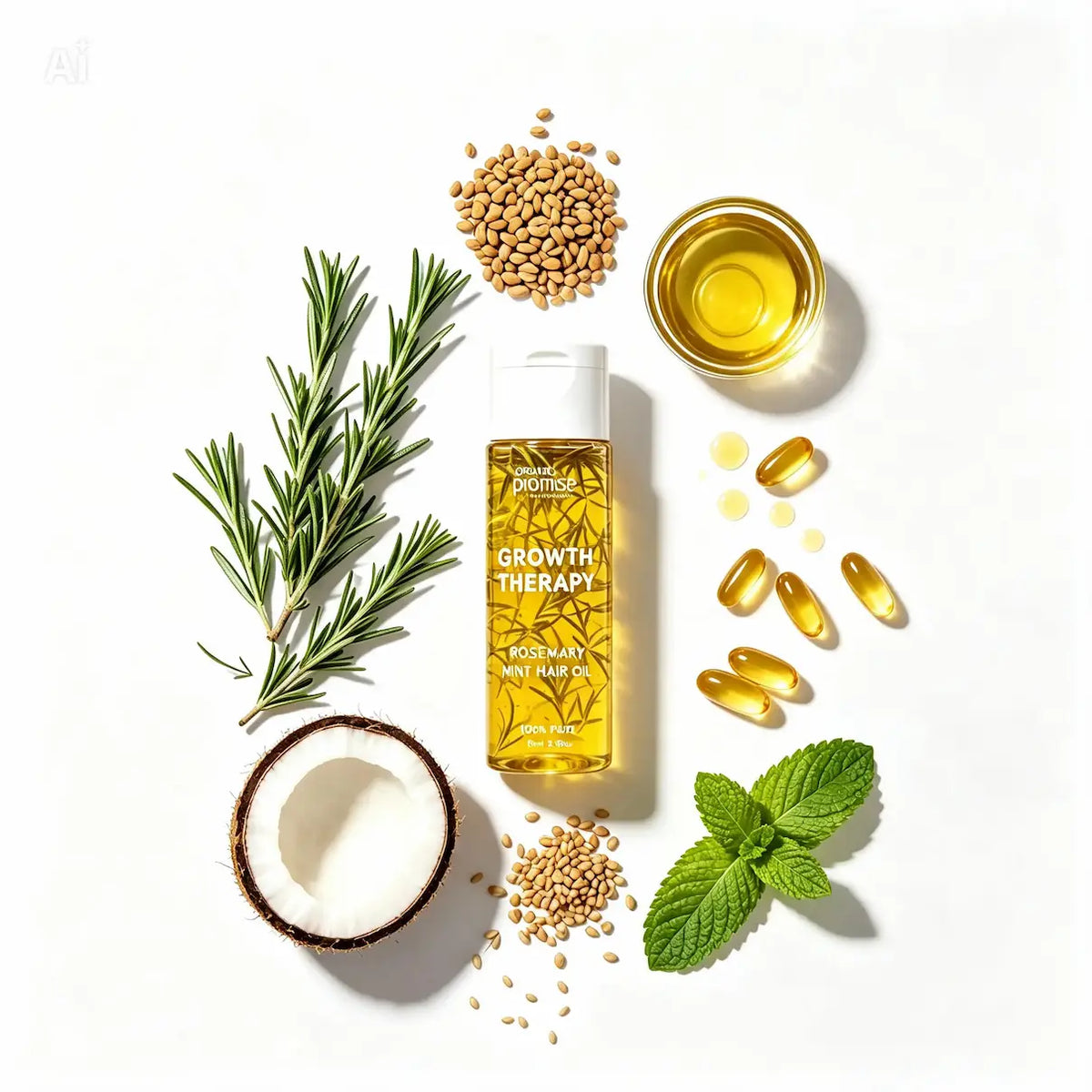 Growth Therapy Rosemary Mint Hair Oil Organic Promise By Musarat
