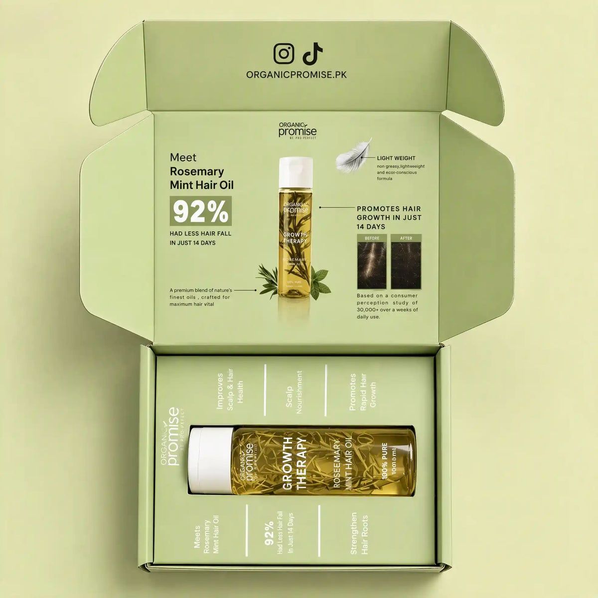 Growth Therapy Rosemary Mint Hair Oil Organic Promise By Musarat